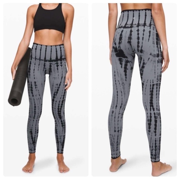 Lululemon Wunder Under High Rise Tight 28” Vert Shibori Magnet Grey Black Night
